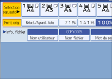 Illustration de l'écran du panneau de commande.