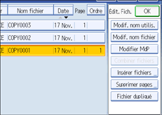 Illustration de l'écran du panneau de commande.