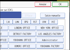 Illustration de l'écran du panneau de commande.