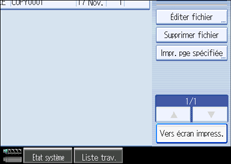 Illustration de l'écran du panneau de commande.