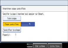 Illustration de l'écran du panneau de commande.
