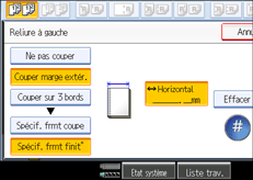 Illustration de l'&eacute;cran du panneau de commande.