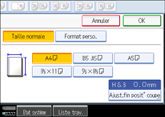 Illustration de l'&eacute;cran du panneau de commande.