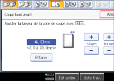 Illustration de l'écran du panneau de commande.