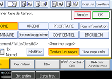 Illustration de l'&eacute;cran du panneau de commande.