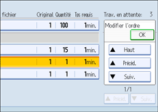Illustration de l'&eacute;cran du panneau de commande.