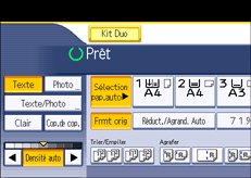 Illustration de l'écran du panneau de commande.