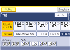 Illustration de l'&eacute;cran du panneau de commande.