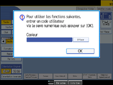 Illustration de l'écran du panneau de commande.