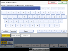 Illustration de l'écran du panneau de commande.