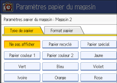 Illustration de l'écran du panneau de commande.