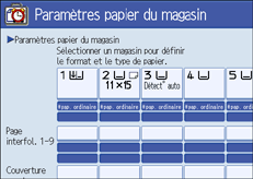 Illustration de l'écran du panneau de commande.