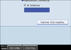 Illustration de l'écran du panneau de commande.
