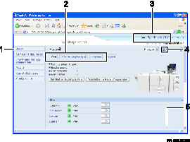 Illustration de l'écran du navigateur Web avec légende numérotée