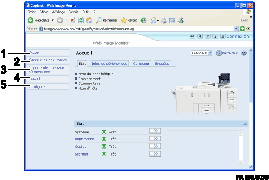 Illustration de l'écran du navigateur Web avec légende numérotée