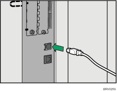 Illustration du raccordement du câble d'interface USB