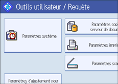 Illustration de l'&eacute;cran du panneau de commande