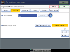 Illustration de l'écran du panneau de commande