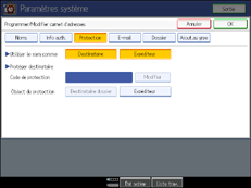 Illustration de l'écran du panneau de commande