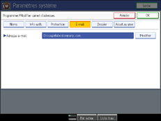 Illustration de l'écran du panneau de commande
