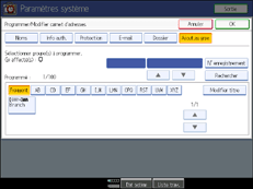 Illustration de l'écran du panneau de commande