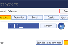 Illustration de l'écran du panneau de commande