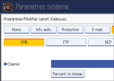Illustration de l'&eacute;cran du panneau de commande