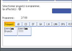 Illustration de l'écran du panneau de commande