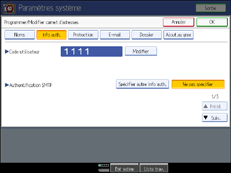 Illustration de l'écran du panneau de commande