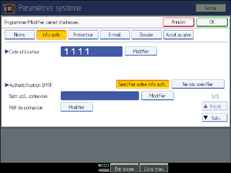 Illustration de l'&eacute;cran du panneau de commande