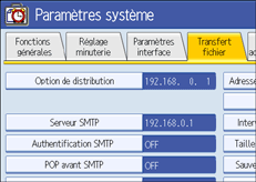 Illustration de l'&eacute;cran du panneau de commande