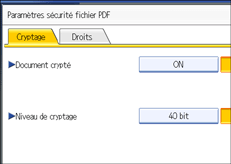 Illustration de l'&eacute;cran du panneau de commande
