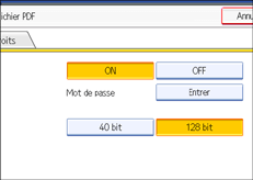 Illustration de l'&eacute;cran du panneau de commande