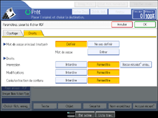 Illustration de l'&eacute;cran du panneau de commande