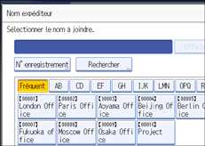 Illustration de l'&eacute;cran du panneau de commande