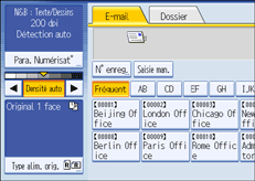Illustration de l'écran du panneau de commande