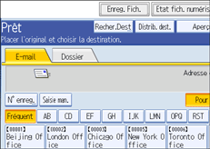 Illustration de l'écran du panneau de commande