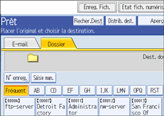 Illustration de l'écran du panneau de commande
