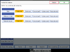 Illustration de l'écran du panneau de commande
