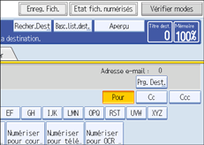 Illustration de l'&eacute;cran du panneau de commande