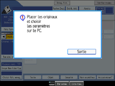 Illustration de l'&eacute;cran du panneau de commande