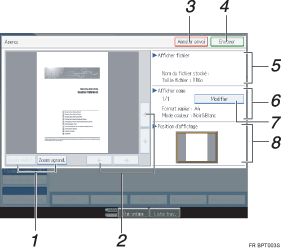 Illustration avec l&eacute;gende num&eacute;rot&eacute;e du panneau de commande
