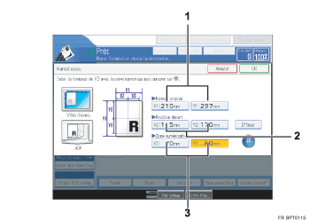 Illustration avec légende numérotée du panneau de commande