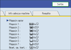 Illustration de l'écran du panneau de commande