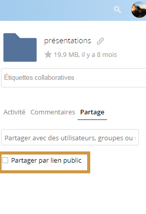 Créer un lien public - étape&nbsp;1.