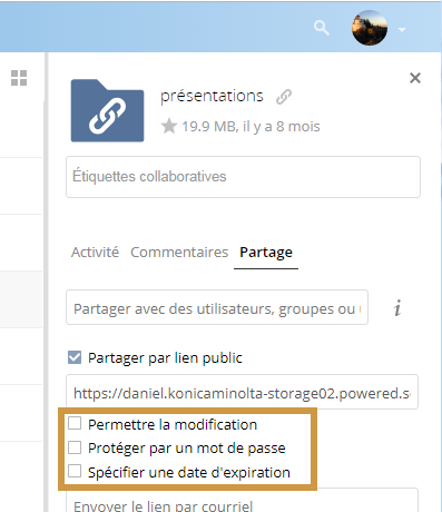 Créer un lien public - étape&nbsp;2.